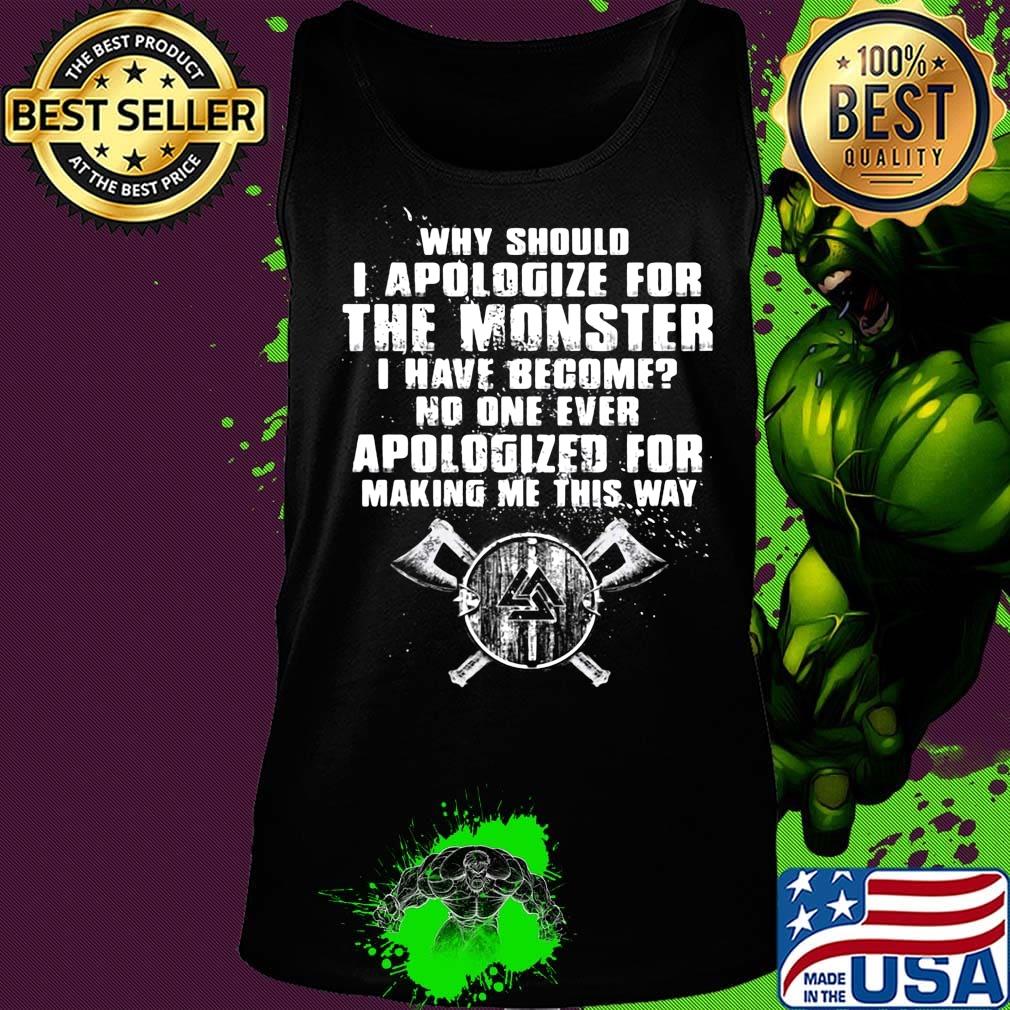 Why should i apologize for the monster i have become no one ever apologized for making me this way s Tank top Why should i apologize for the monster i have become no one ever apologized for making me this way s Tank top