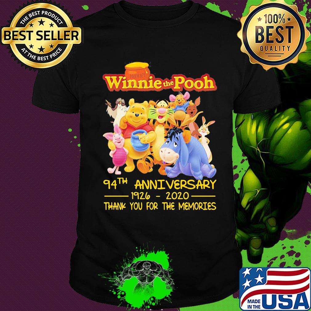 Winnie the pooh 94th anniversary 1926 2020 thank you for the memories shirt