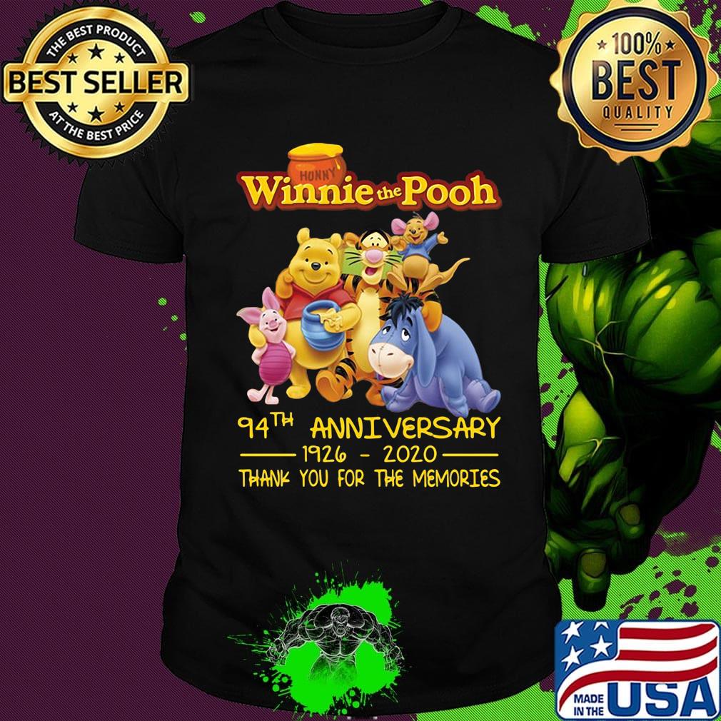 Winnie the pooh 94th anniversary 1926 2020 thank you for the memories shirt