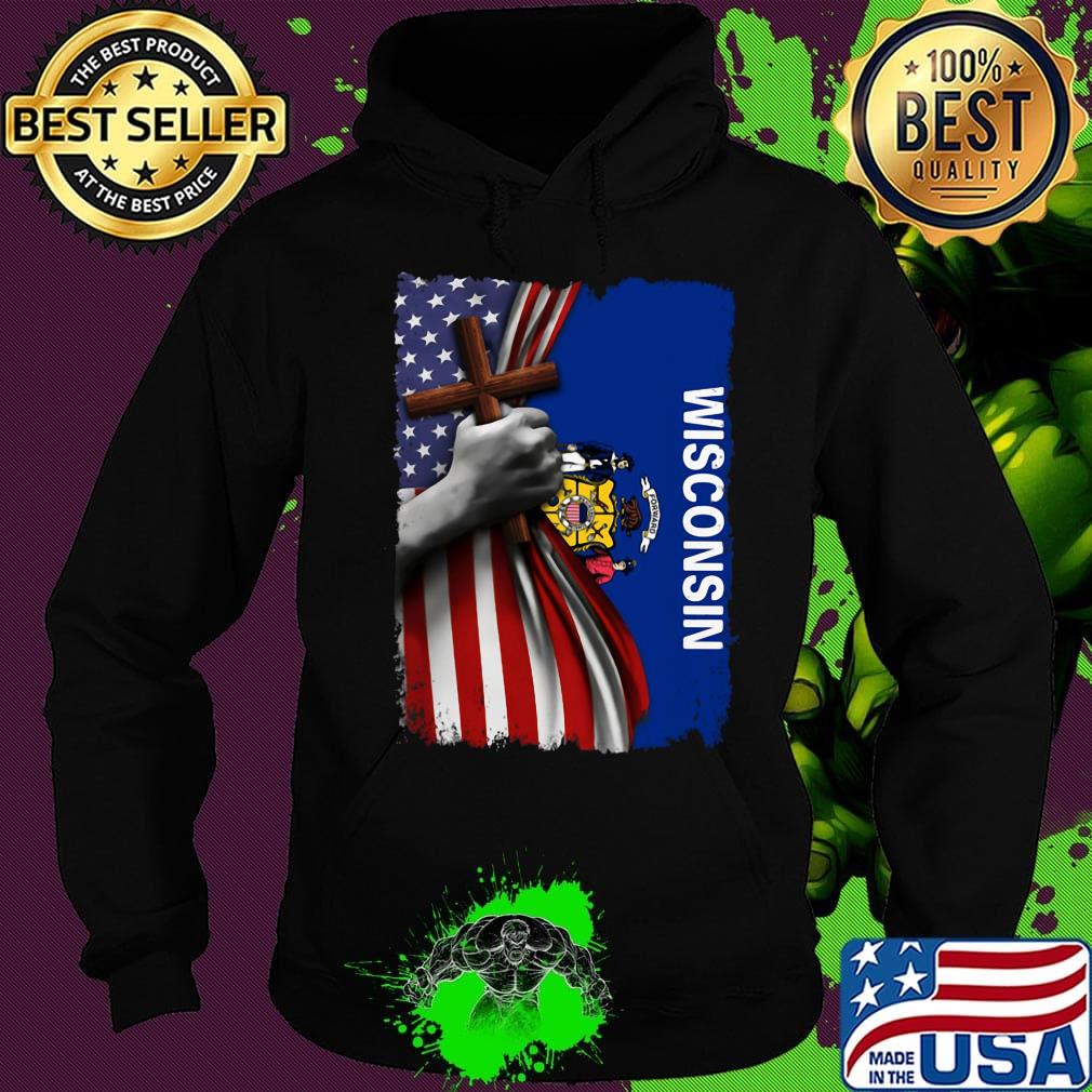 Wisconsin american flag cross happy independence day s Hoodie Wisconsin american flag cross happy independence day s Hoodie
