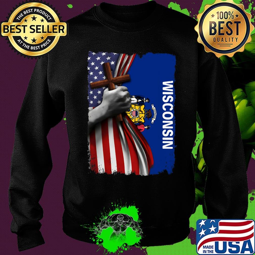 Wisconsin american flag cross happy independence day s Sweater Wisconsin american flag cross happy independence day s Sweater