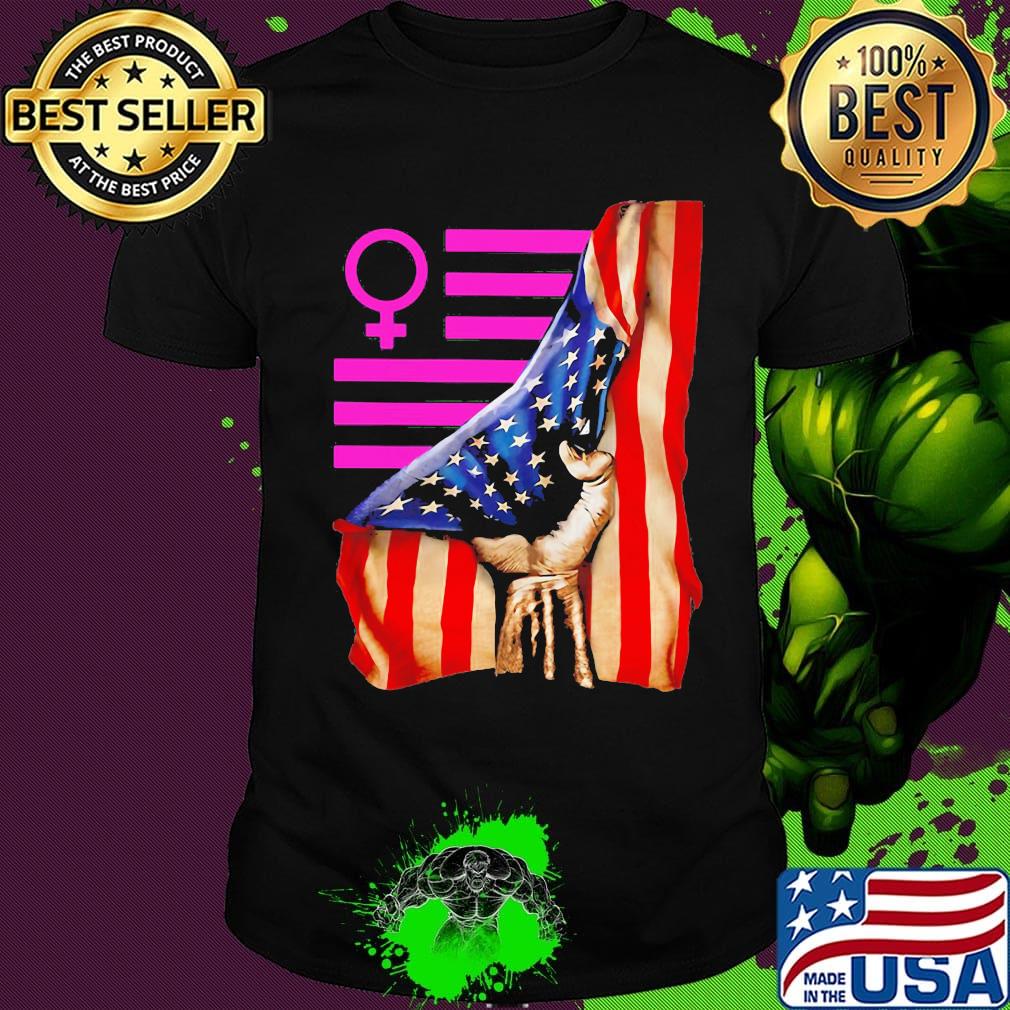 Woman american flag independence day shirt