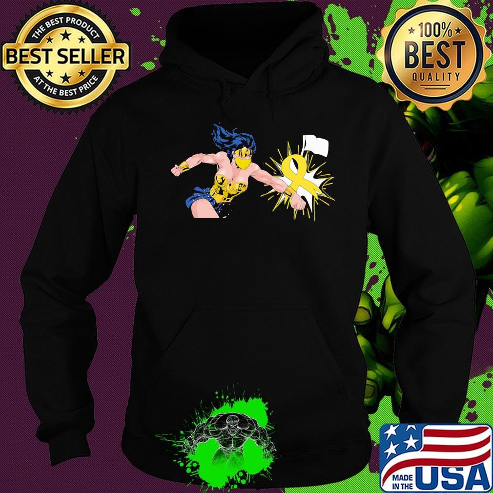 Wonder women punch Childhood Cancer Shirt Hoodie Wonder women punch Childhood Cancer Shirt Hoodie