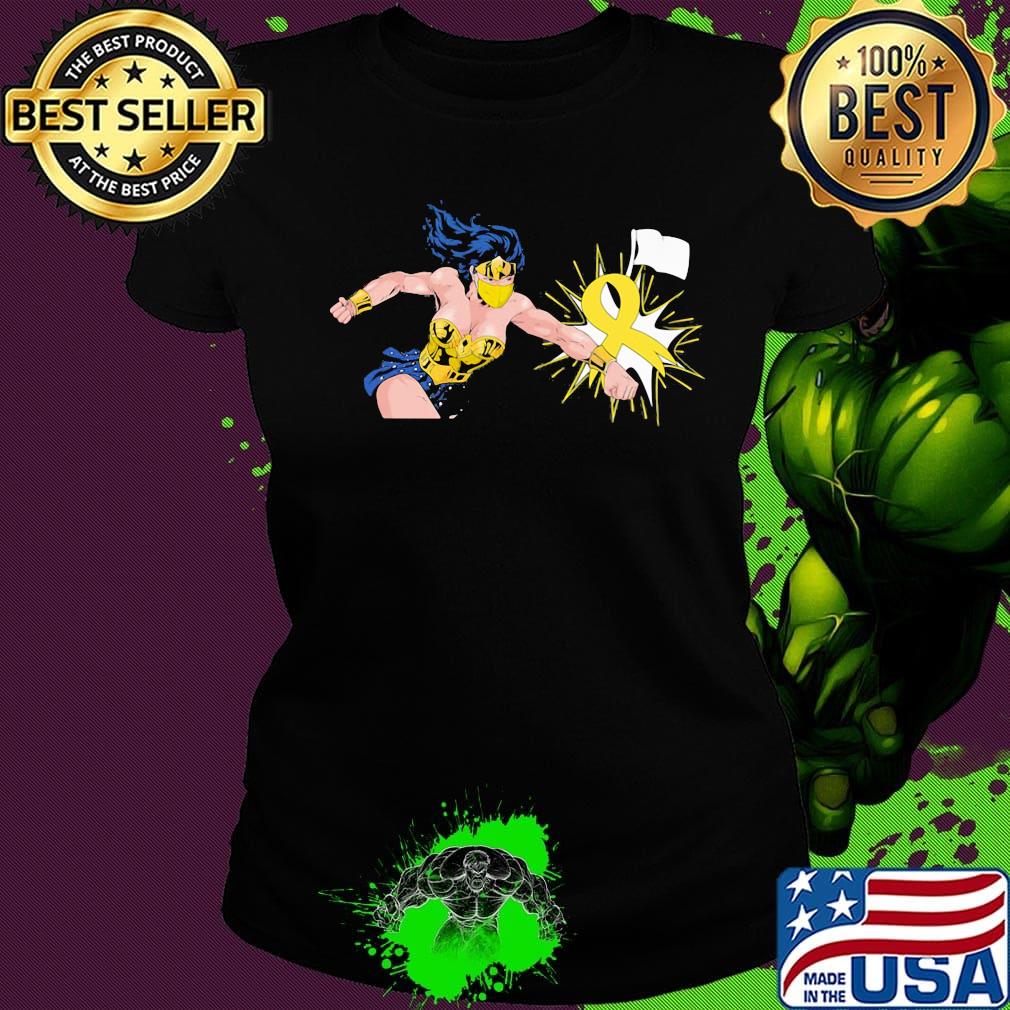 Wonder women punch Childhood Cancer Shirt Ladies tee Wonder women punch Childhood Cancer Shirt Ladies tee
