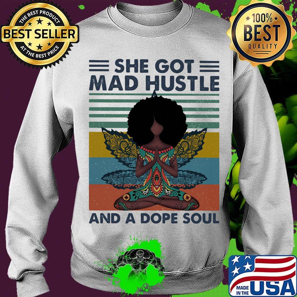 Yoga chill girl she got mad hustle and a dope soul vintage retro s Sweater Yoga chill girl she got mad hustle and a dope soul vintage retro s Sweater