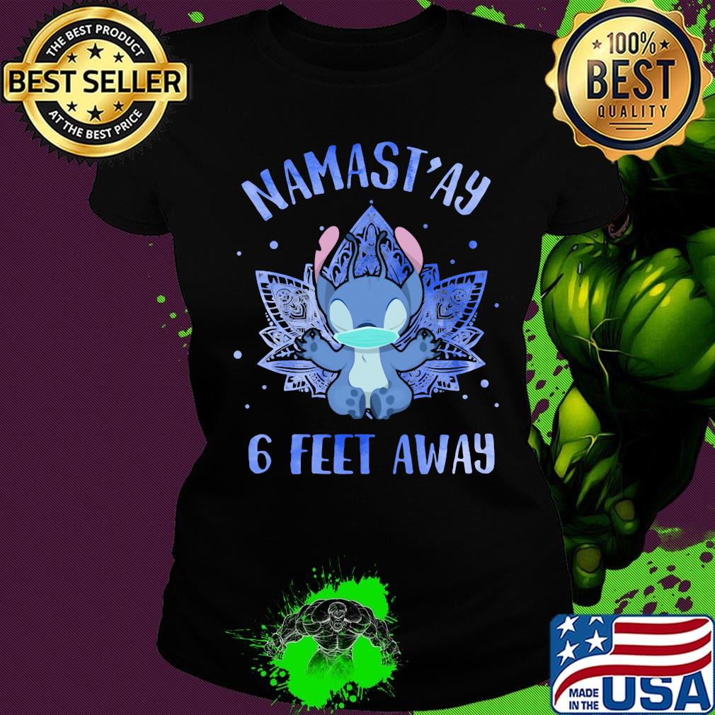 Yoga chill stitch mask namastay 6 feet away light s Ladies tee Yoga chill stitch mask namastay 6 feet away light s Ladies tee