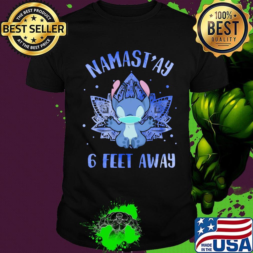 Yoga chill stitch mask namastay 6 feet away shirt