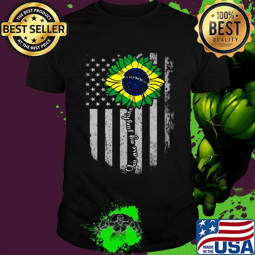 You are my sunshine sunflower american flag happy independence day shirt
