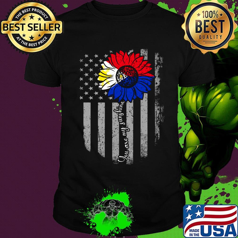 You are my sunshine sunflower american flag independence day shirt