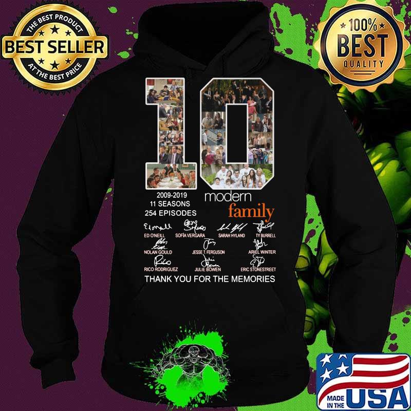 10 2009 2019 11 seasons 254 episodes modern family thank you for the memories signatures s Hoodie 10 2009 2019 11 seasons 254 episodes modern family thank you for the memories signatures s Hoodie