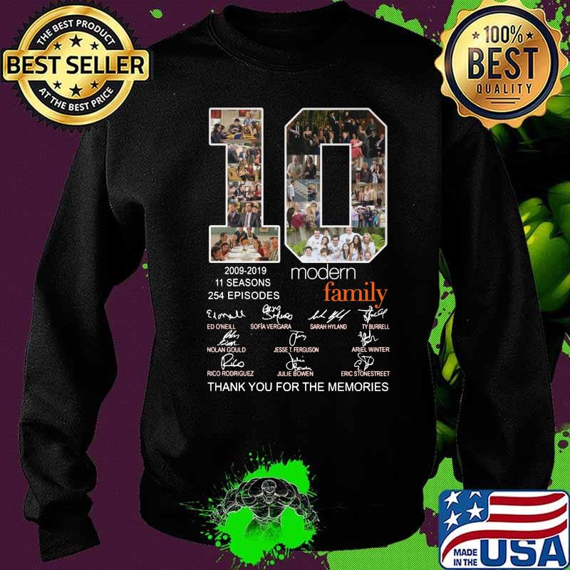10 2009 2019 11 seasons 254 episodes modern family thank you for the memories signatures s Sweater 10 2009 2019 11 seasons 254 episodes modern family thank you for the memories signatures s Sweater