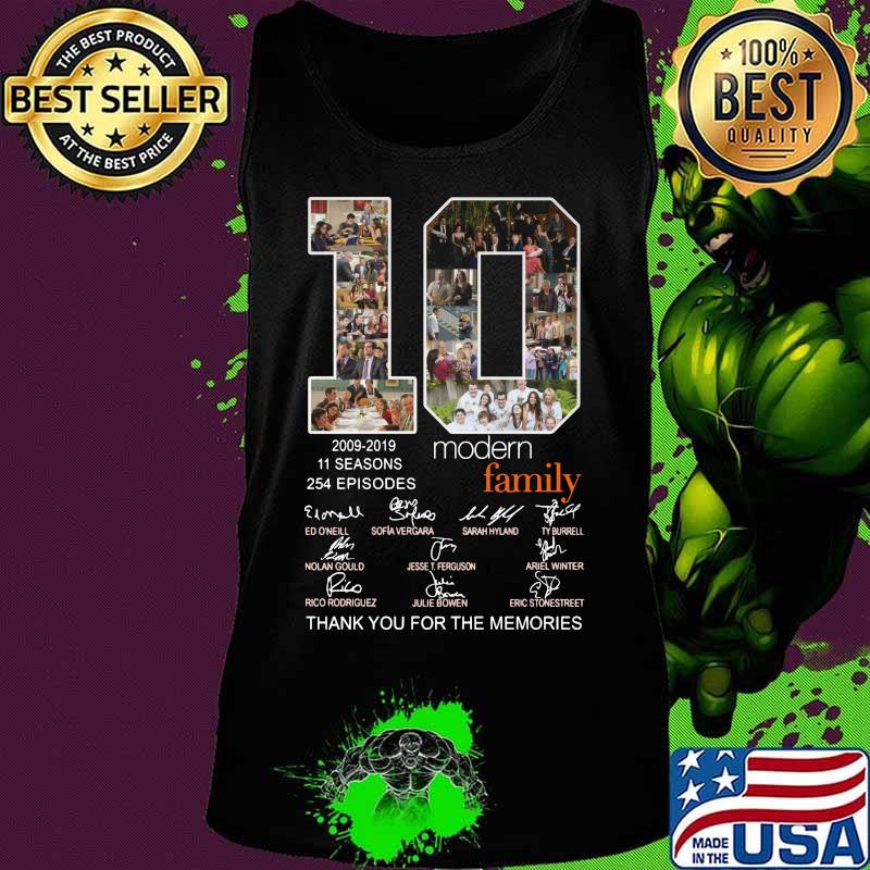10 2009 2019 11 seasons 254 episodes modern family thank you for the memories signatures s Tank top 10 2009 2019 11 seasons 254 episodes modern family thank you for the memories signatures s Tank top