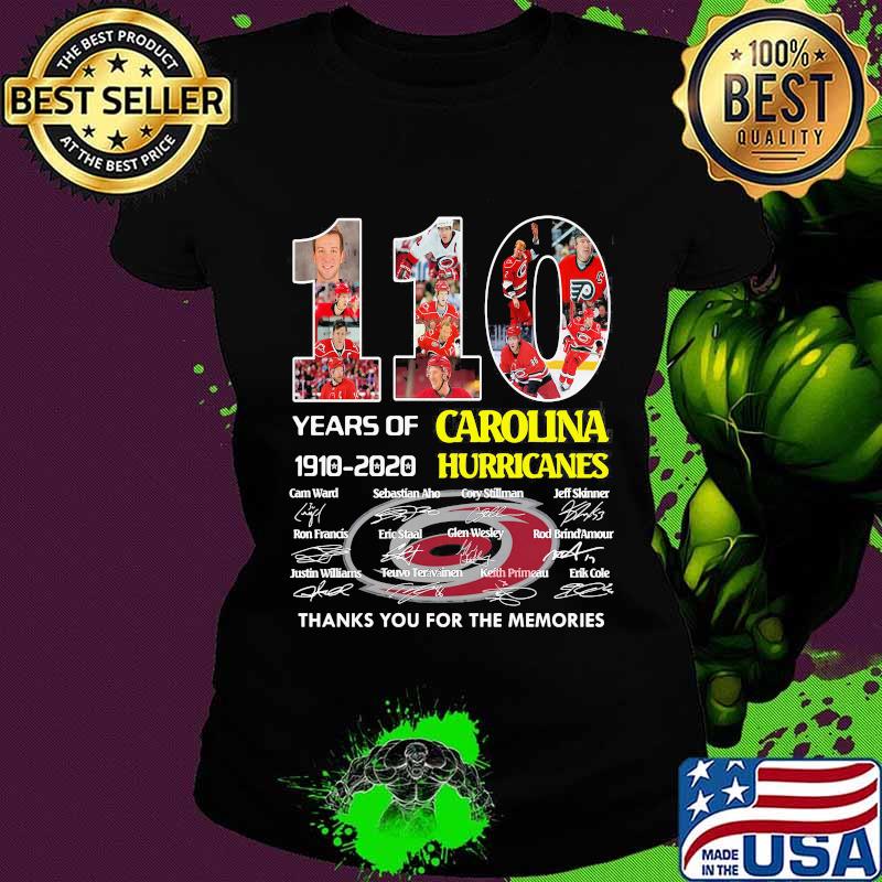 110 years of 1910 2020 carolina hurricanes thank you for the memories signatures s Ladies tee 110 years of 1910 2020 carolina hurricanes thank you for the memories signatures s Ladies tee
