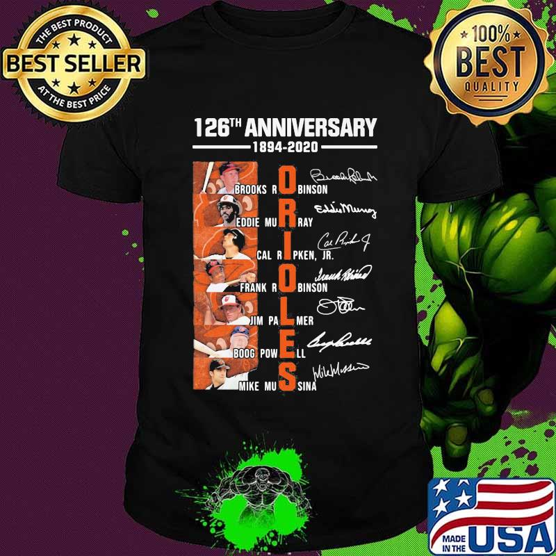 126th anniversary 1894 2020 baltimore orioles players signatures shirt