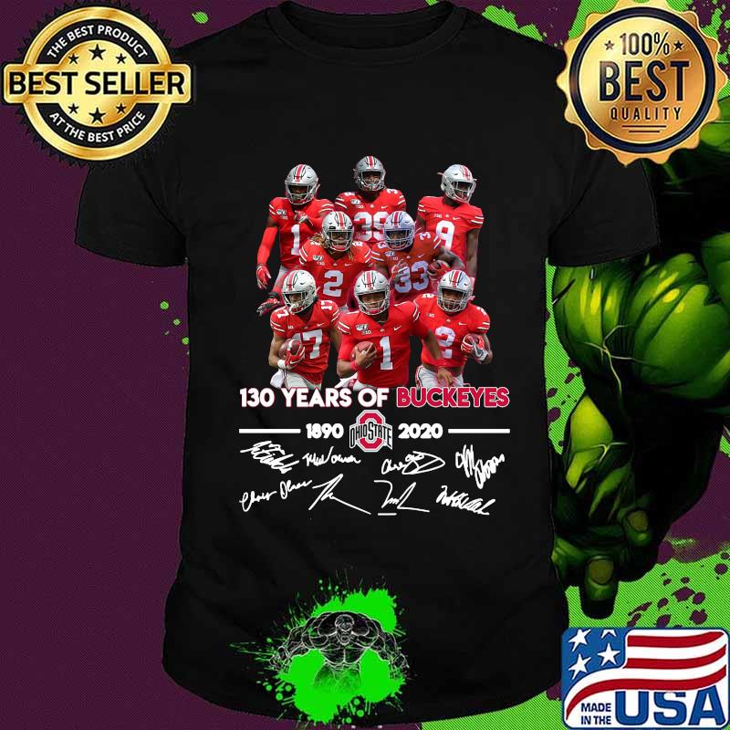 130 years of ohio state buckeyes 1890 2020 players signatures shirt