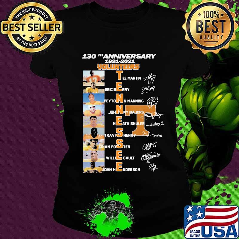 130th anniversary 1891 2021 volunteers tennessee players signatures s Ladies tee 130th anniversary 1891 2021 volunteers tennessee players signatures s Ladies tee