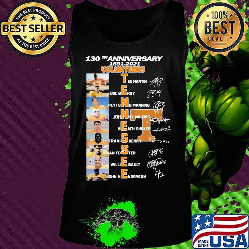 130th anniversary 1891 2021 volunteers tennessee players signatures s Tank top 130th anniversary 1891 2021 volunteers tennessee players signatures s Tank top