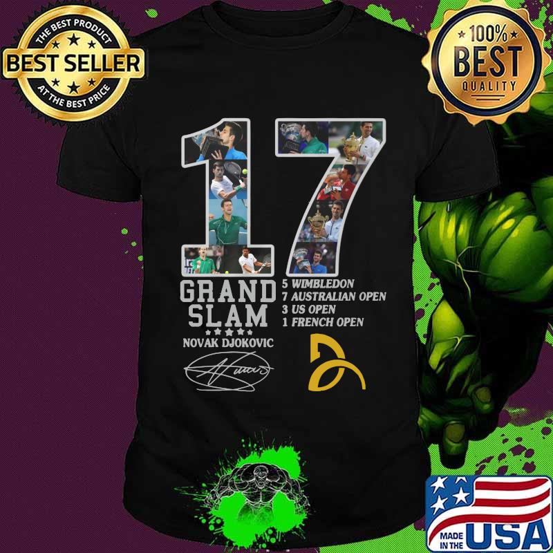 17 grand slam novak djokovic badminton signature shirt