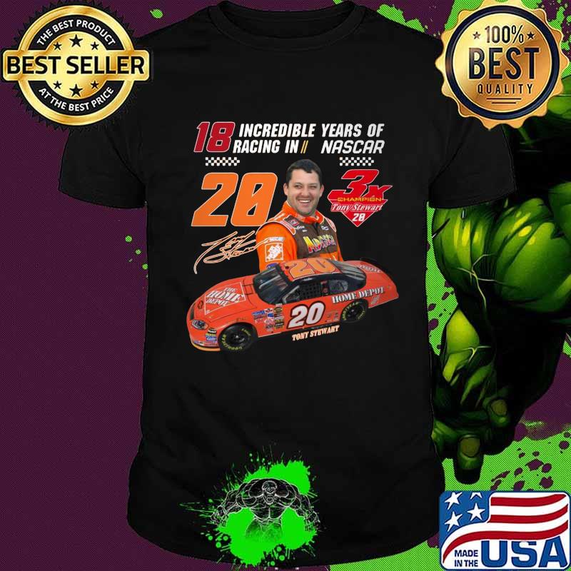 18 incredible years of racing in nascar 20 tony stewart signature shirt