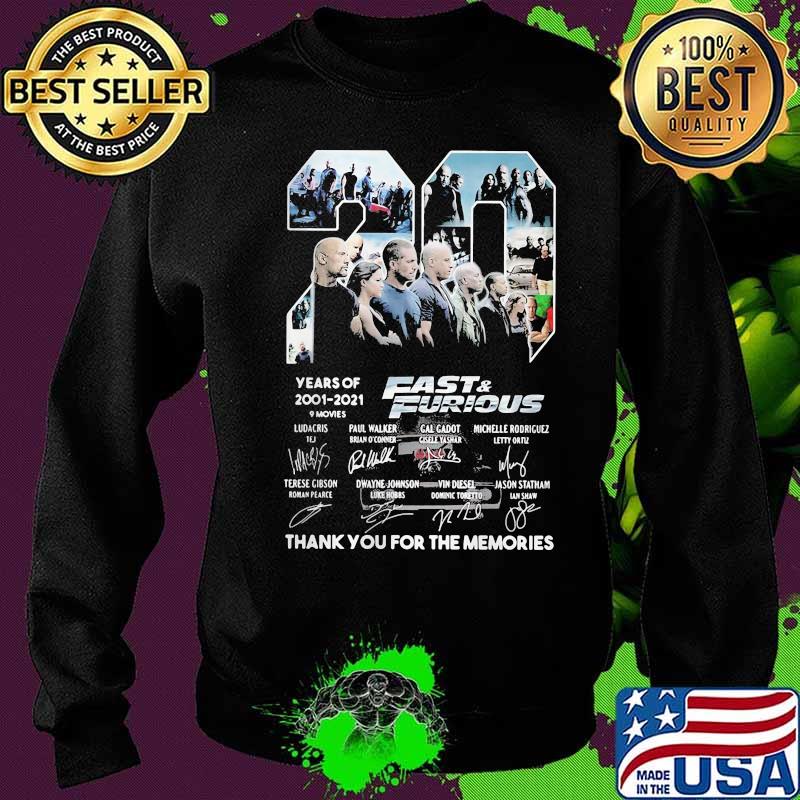 20 years of 2001 2021 fast and furious thank you for the memories signatures s Sweater 20 years of 2001 2021 fast and furious thank you for the memories signatures s Sweater