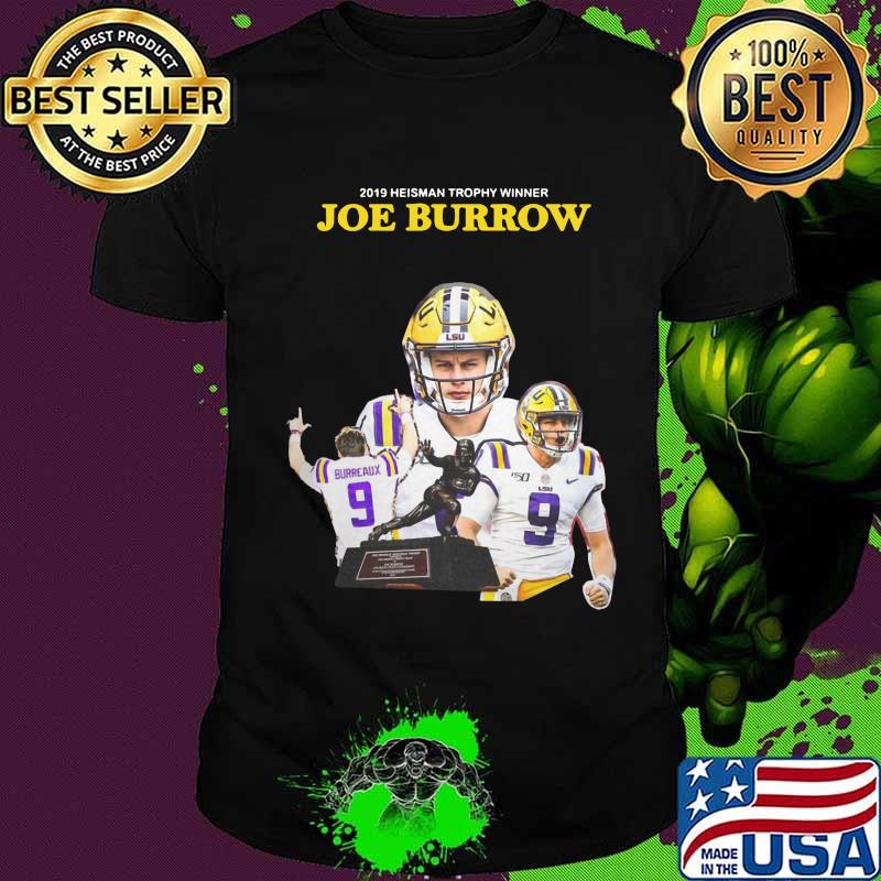 2019 heisman trophy winners joe burrow lsu tigers signature shirt