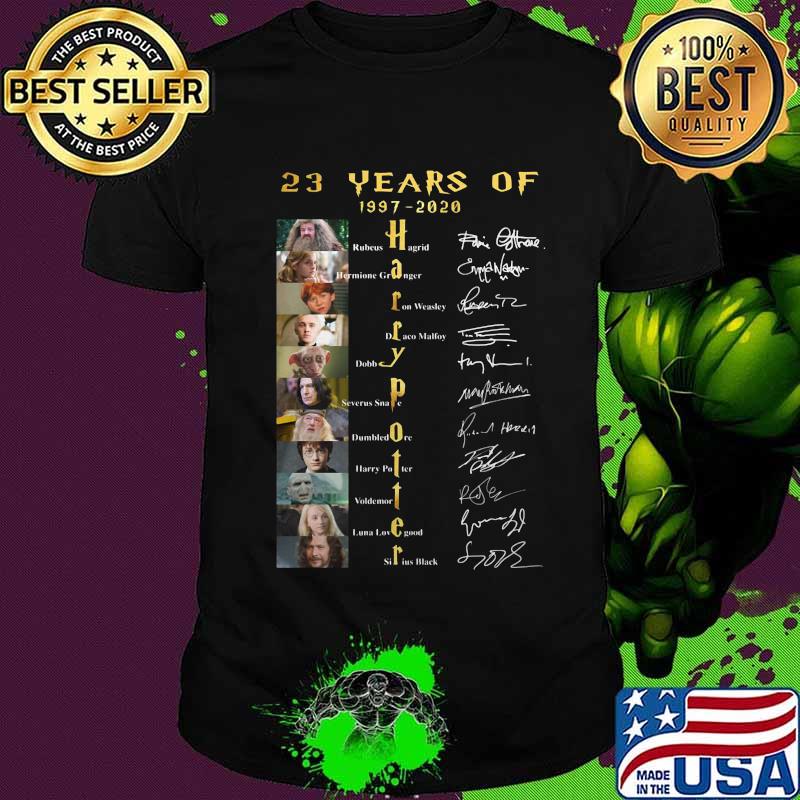 23 years of 1997 2020 harry potter characters signatures shirt