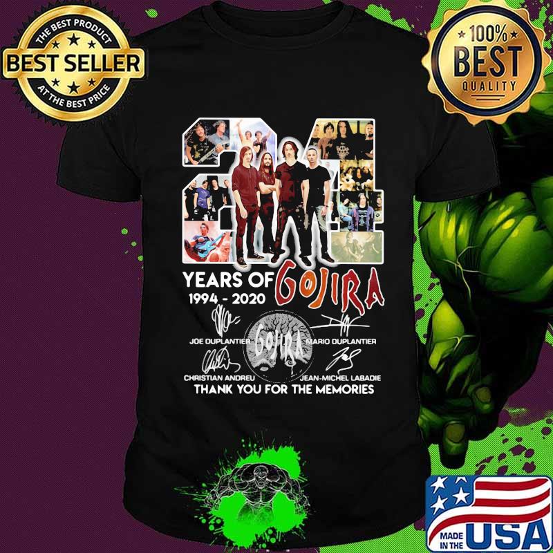 24 years of 1994 2020 golira thank you for the memories signatures shirt