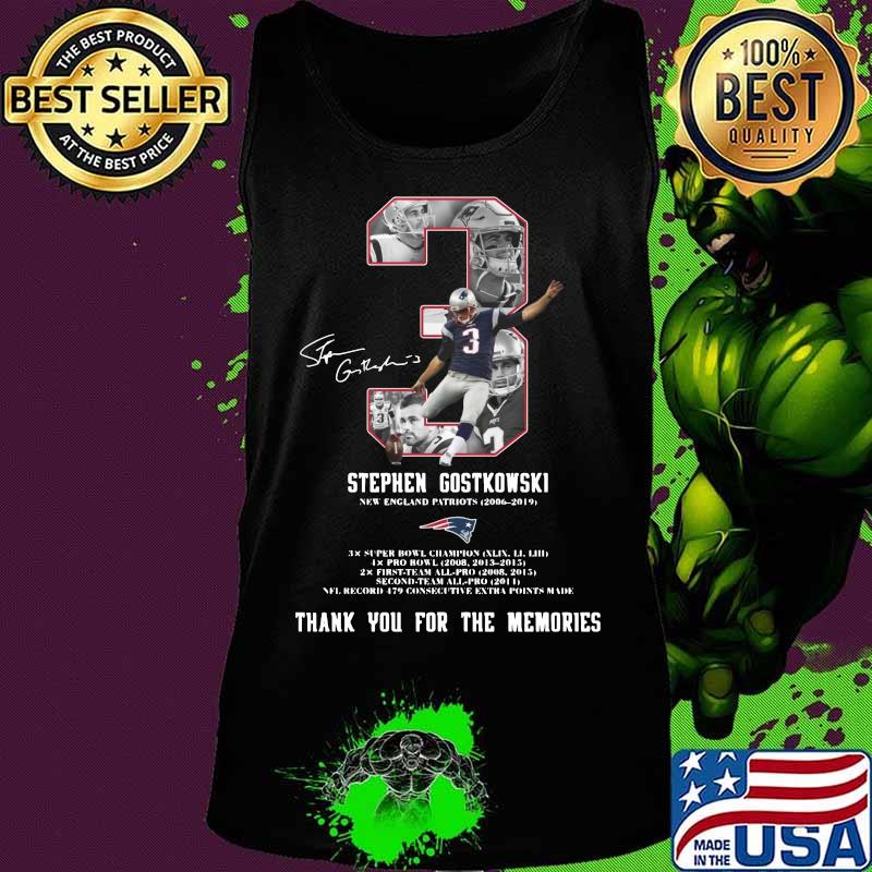 3 stephen gostkowski new england patriots thank you for the memories signature s Tank top 3 stephen gostkowski new england patriots thank you for the memories signature s Tank top