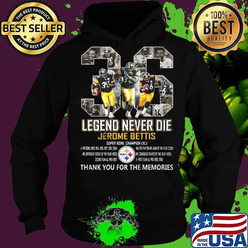 36 legends never die jerome bettis pittsburgh steelers thank you for the memories signatures s Hoodie 36 legends never die jerome bettis pittsburgh steelers thank you for the memories signatures s Hoodie