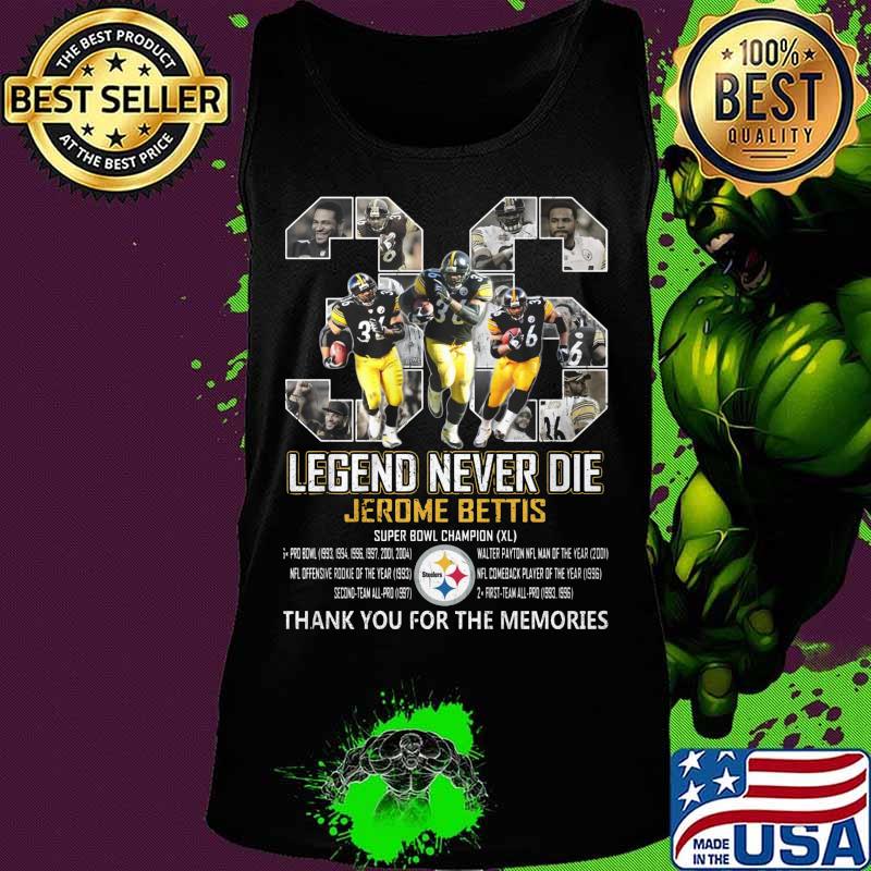 36 legends never die jerome bettis pittsburgh steelers thank you for the memories signatures s Tank top 36 legends never die jerome bettis pittsburgh steelers thank you for the memories signatures s Tank top