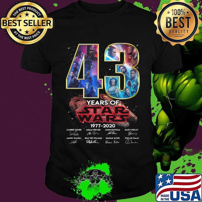 43 years of star wars 1977 2020 signatures shirt