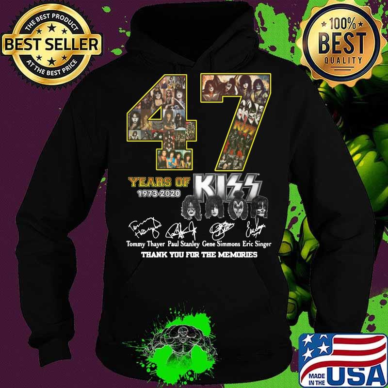 47 years of 1973 2020 kiss band thank you for the memories signatures s Hoodie 47 years of 1973 2020 kiss band thank you for the memories signatures s Hoodie