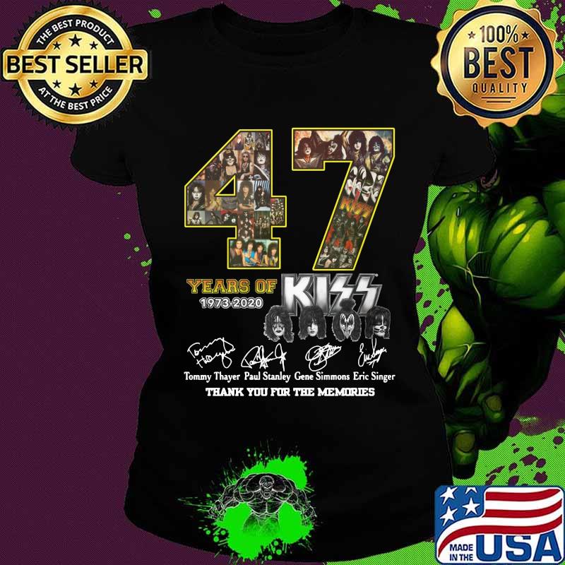 47 years of 1973 2020 kiss band thank you for the memories signatures s Ladies tee 47 years of 1973 2020 kiss band thank you for the memories signatures s Ladies tee