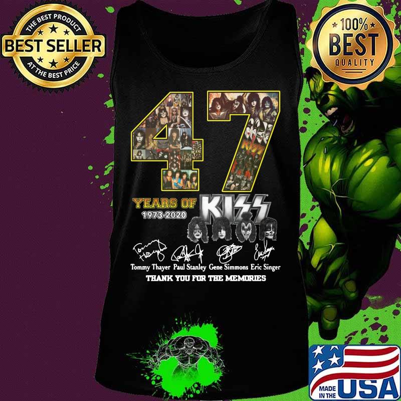 47 years of 1973 2020 kiss band thank you for the memories signatures s Tank top 47 years of 1973 2020 kiss band thank you for the memories signatures s Tank top