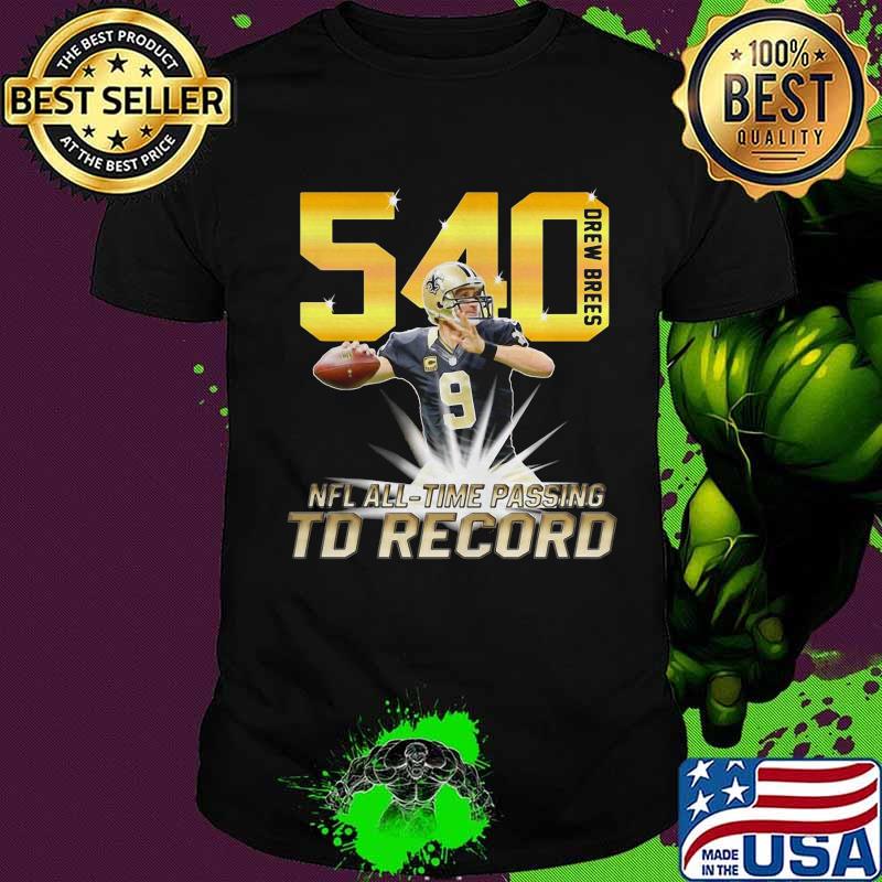 540 drew brees touchdowns nfl all time passing record football shirt