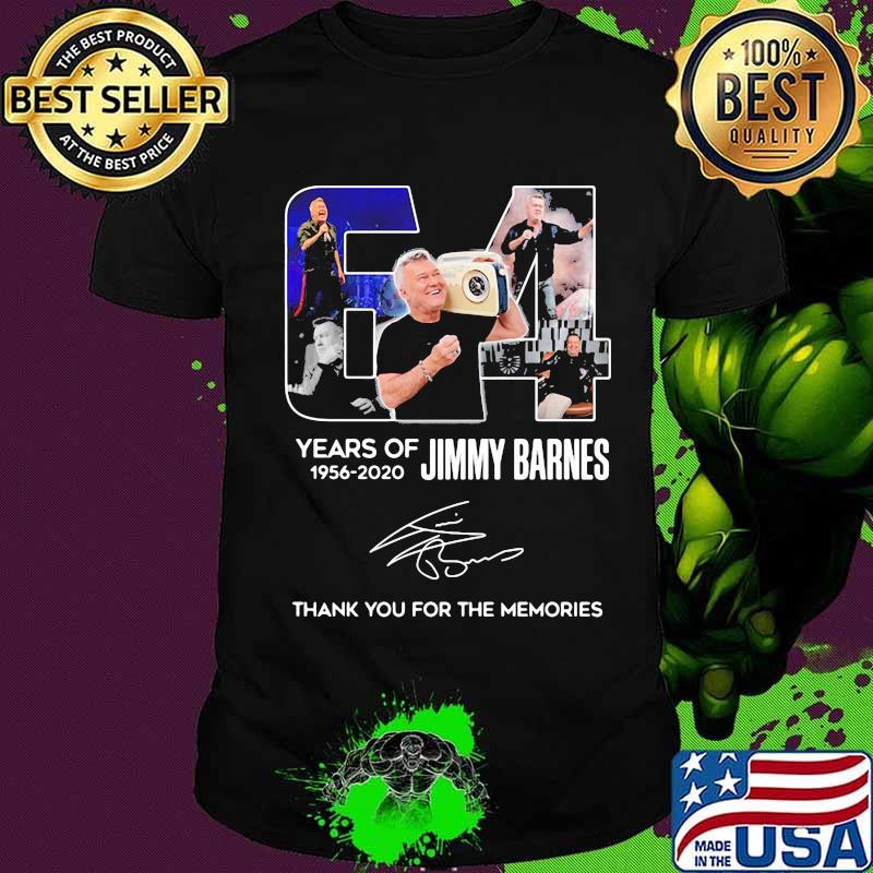 64 years of 1956 2020 jimmy barnes thank you for the memories signatures shirt