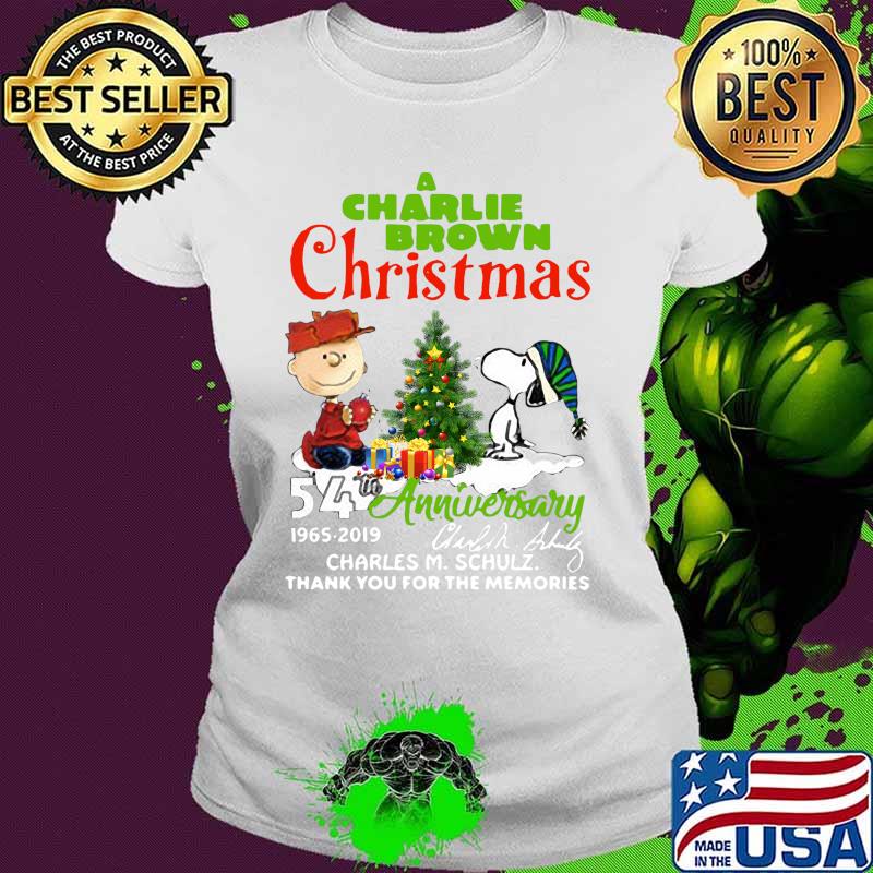 A charlie brown christmas 54th anniversary 1965 2019 thank you for the memories s Ladies tee A charlie brown christmas 54th anniversary 1965 2019 thank you for the memories s Ladies tee