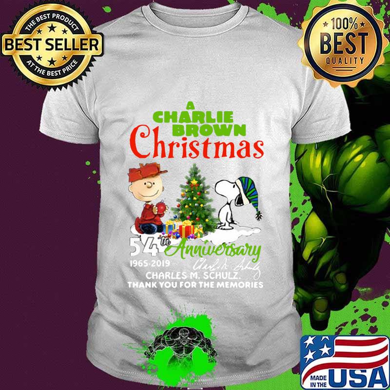 A charlie brown christmas 54th anniversary 1965 2019 thank you for the memories shirt