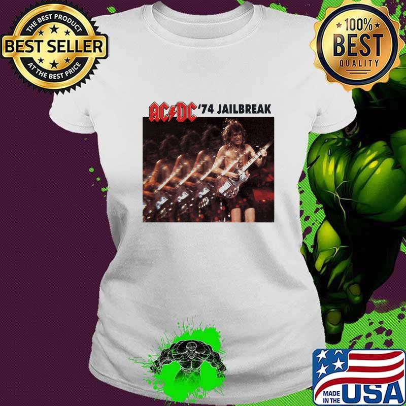 Acdc band angus young 74 jailbreak s Ladies tee Acdc band angus young 74 jailbreak s Ladies tee