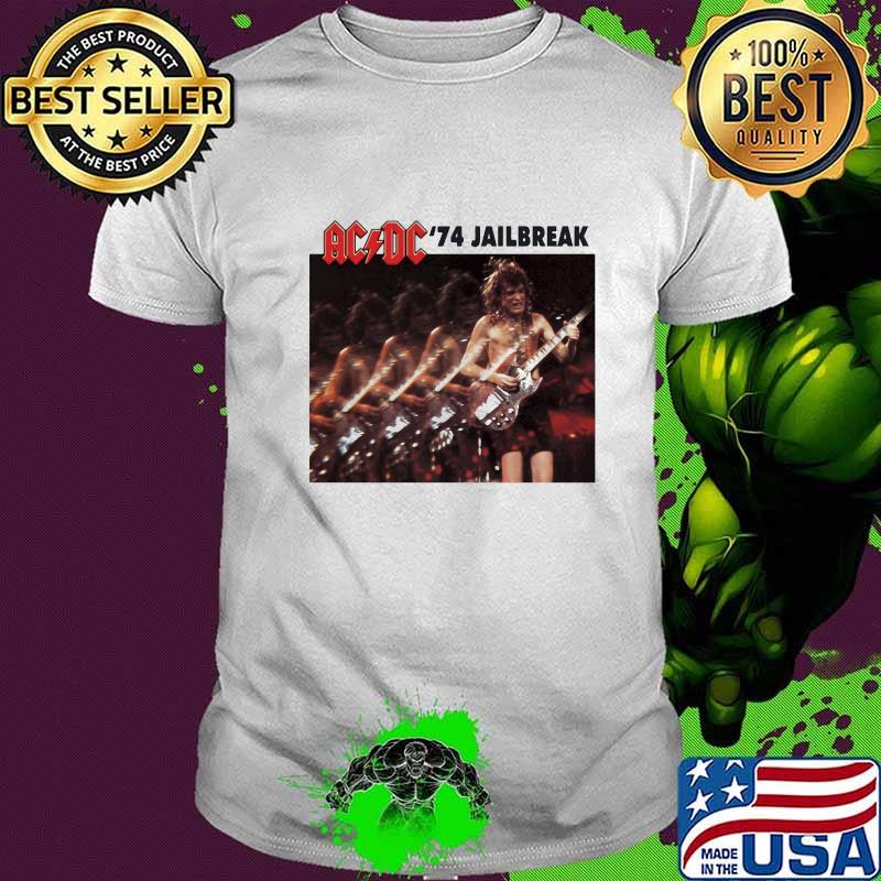 Acdc band angus young 74 jailbreak shirt