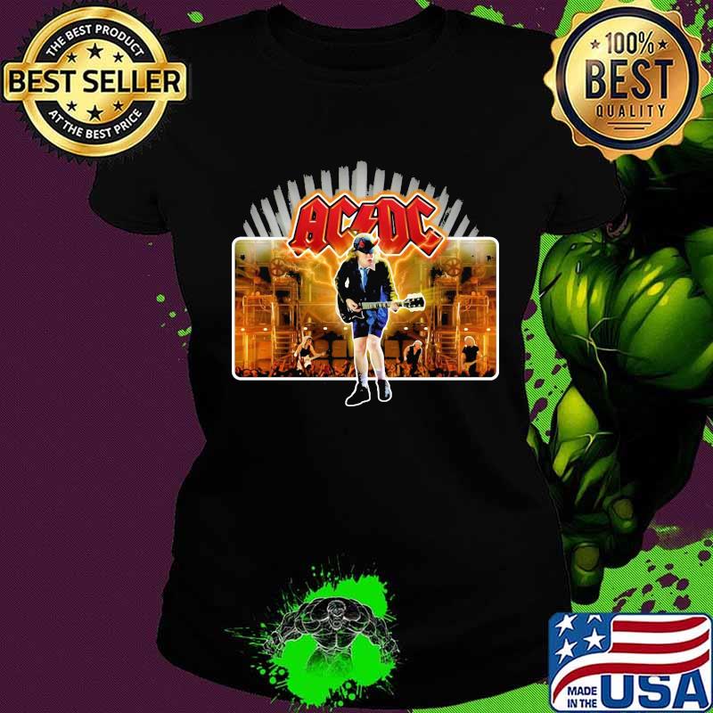 Acdc band angus young playing guitar s Ladies tee Acdc band angus young playing guitar s Ladies tee