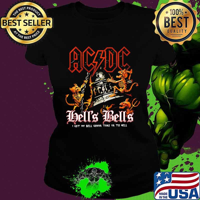 Acdc band hell's bells i got my bell gonna take ya to hell santa skeleton s Ladies tee Acdc band hell's bells i got my bell gonna take ya to hell santa skeleton s Ladies tee