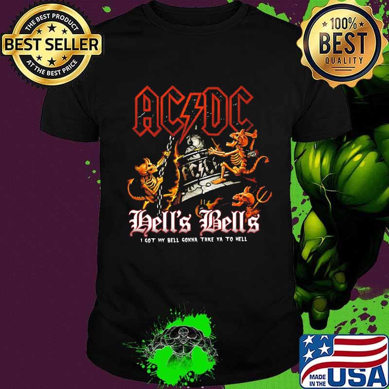Acdc band hell's bells i got my bell gonna take ya to hell santa skeleton shirt Acdc band hell's bells i got my bell gonna take ya to hell santa skeleton shirt