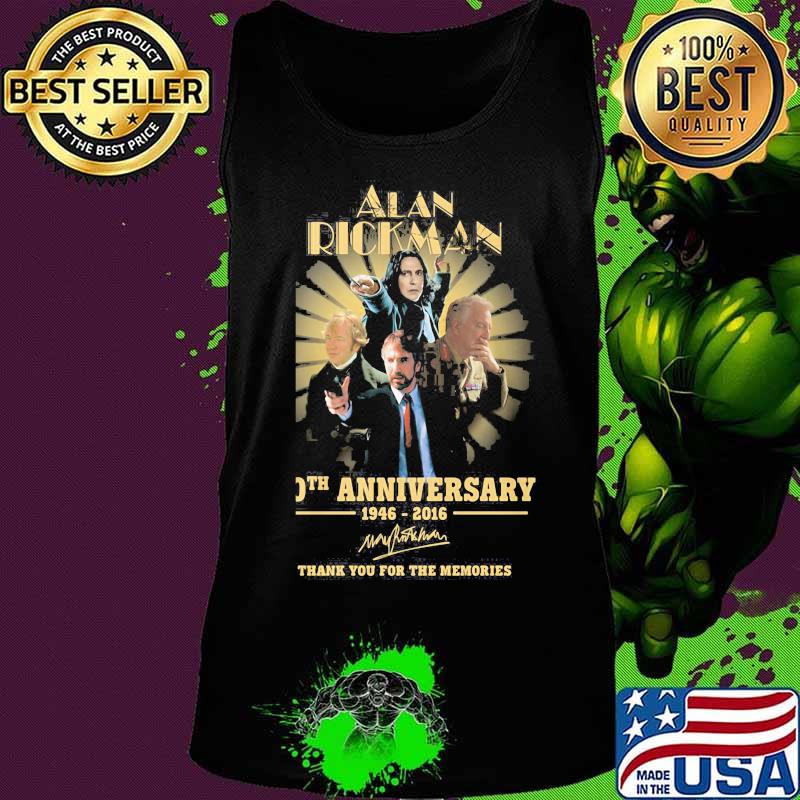 Alan rickman 60th anniversary 1946 2016 thank you for the memories signatures s Tank top Alan rickman 60th anniversary 1946 2016 thank you for the memories signatures s Tank top