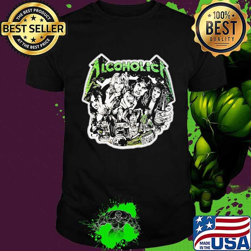 Alcoholica white rare vintage 80s shirt