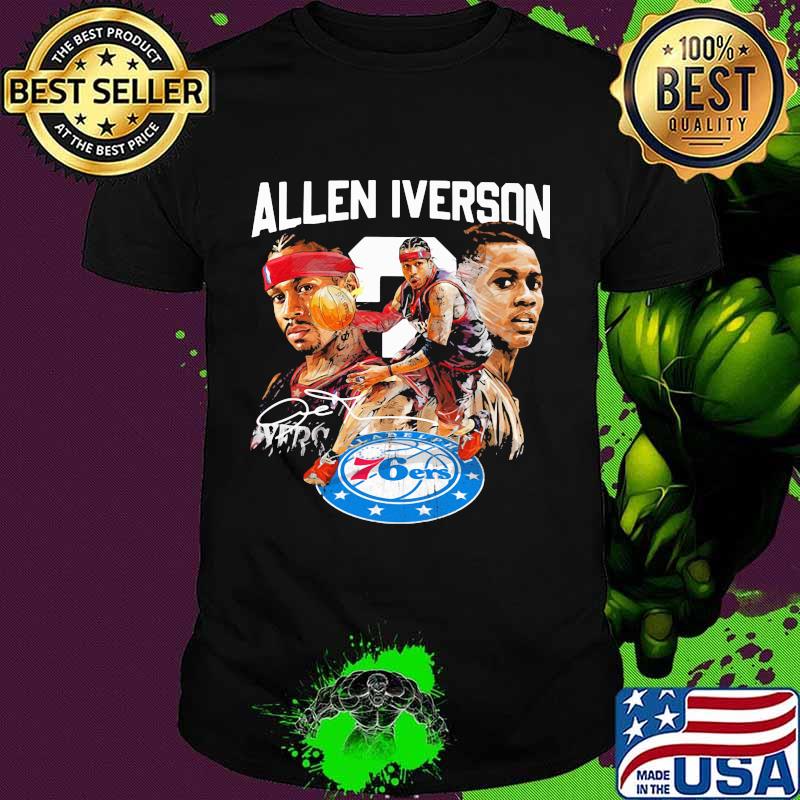 Allen iverson philadelphia 76ers basketball player signature shirt