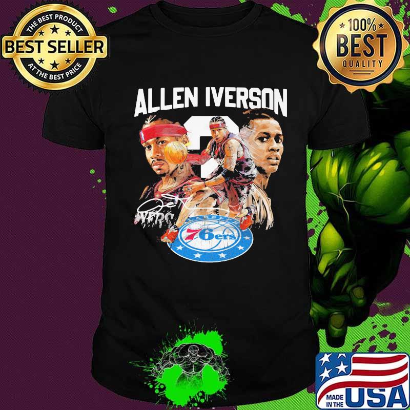 Allen iverson philadelphia 76ers basketball player signature shirt