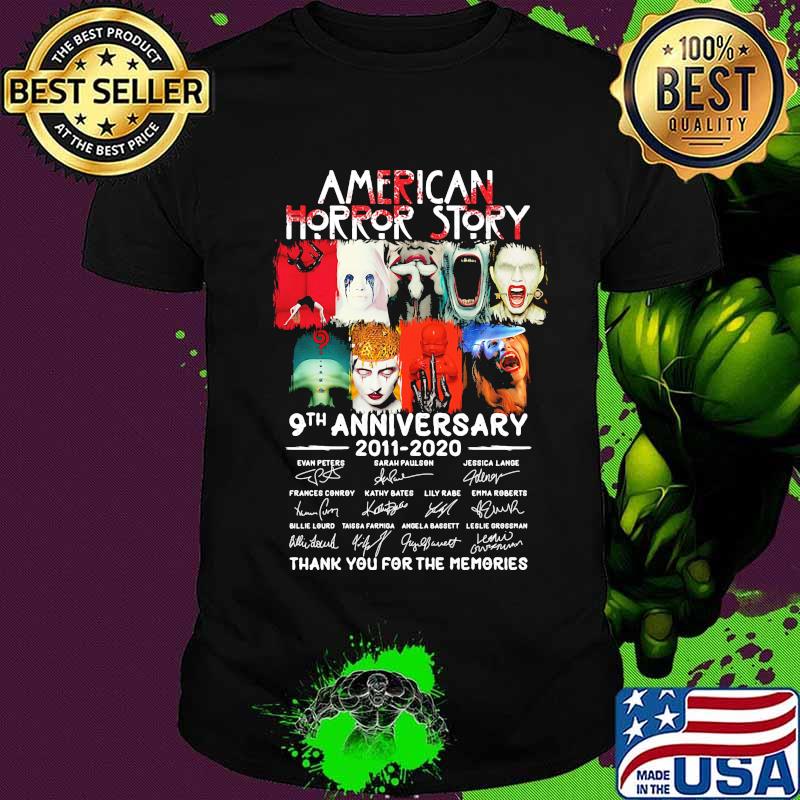 American horror story 9th anniversary 2011 2020 thank you for the memories signatures shirt