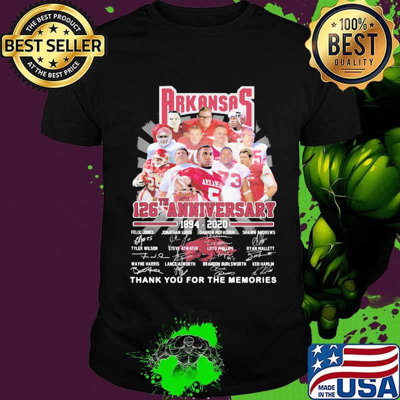 Arkansas 126th anniversary 1894 2020 thank you for the memories signatures shirt