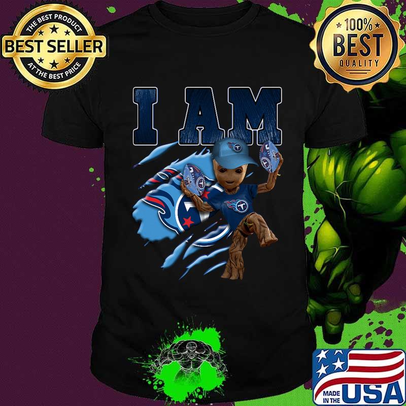 Baby groot i am tennessee titans football shirt